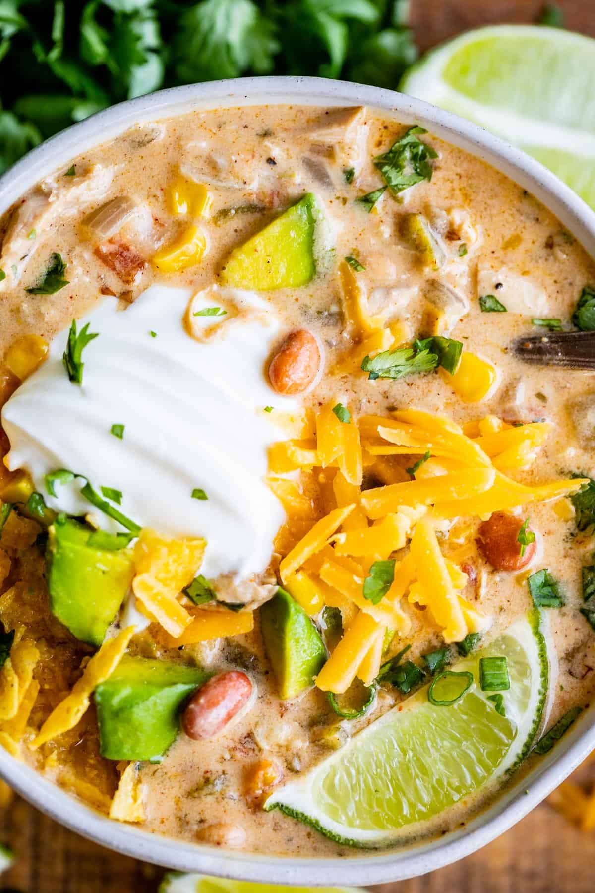 Easy Weeknight Creamy White Chicken Chili with Rotisserie